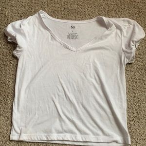 White puffed short-sleeved shirt